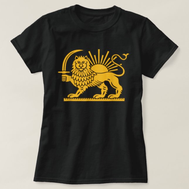 Iran Lion Sun Achaemenid Empire Safavid Dynasty T-Shirt (Design Front)