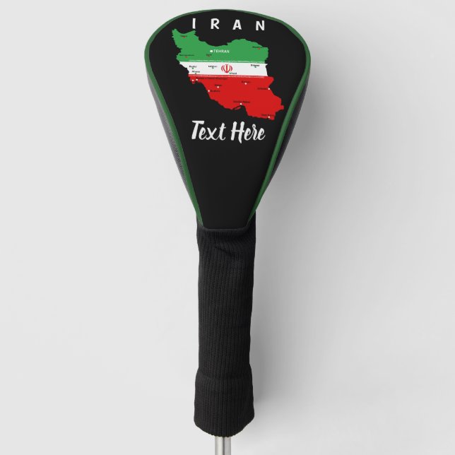 Iran Map with Flag and Emblem Golf Head Cover (Front)