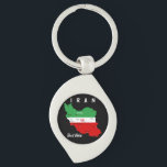 Iran Map with Flag and Emblem Keychain<br><div class="desc">Iran Political Map with capital Tehran,  national borders,  most important cities,  rivers and lakes. The Iranian Flag Colors are superposed on the Map Silhouette. Vector Illustration by BluedarkArt TheChameleonArt</div>
