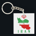 Iran Map with Flag and Emblem Keychain<br><div class="desc">Iran Political Map with capital Tehran,  national borders,  most important cities,  rivers and lakes. The Iranian Flag Colors are superposed on the Map Silhouette. Vector Illustration by BluedarkArt TheChameleonArt</div>