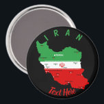 Iran Map with Flag and Emblem Magnet<br><div class="desc">Iran Political Map with capital Tehran,  national borders,  most important cities,  rivers and lakes. The Iranian Flag Colors are superposed on the Map Silhouette. Vector Illustration by BluedarkArt TheChameleonArt</div>