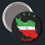 Iran Map with Flag and Emblem Magnet<br><div class="desc">Iran Political Map with capital Tehran,  national borders,  most important cities,  rivers and lakes. The Iranian Flag Colors are superposed on the Map Silhouette. Vector Illustration by BluedarkArt TheChameleonArt</div>