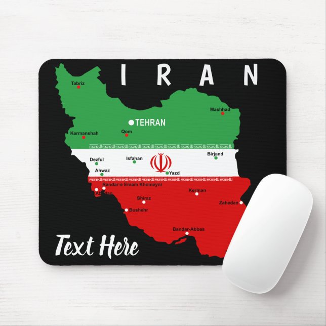 Iran Map with Flag and Emblem Mouse Pad (With Mouse)