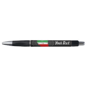 Iran Map with Flag and Emblem Pen