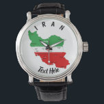 Iran Map with Flag and Emblem Watch<br><div class="desc">Iran Political Map with capital Tehran,  national borders,  most important cities,  rivers and lakes. The Iranian Flag Colors are superposed on the Map Silhouette. Vector Illustration by BluedarkArt TheChameleonArt</div>