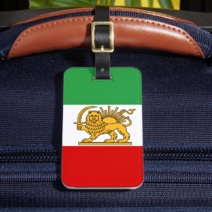Iran, Persian flag with Lion, Shah of Iran Luggage Tag