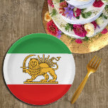 Iran, Persian flag with Lion, Shah of Iran Paper Plate<br><div class="desc">Paper Plates: Patriotic Persian Flag,  Shah of Iran (1964-1980) with sun and lion</div>