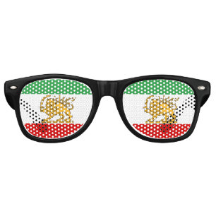 Iran, Persian flag with Lion, Shah of Iran  Retro Sunglasses