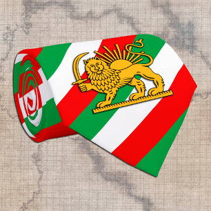 Iran, Persian flag with Lion, Shah of Iran Tie