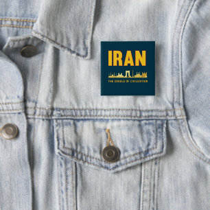 Iran Pride Iranian Persia Cradle of Civilization 2 Inch Square Button