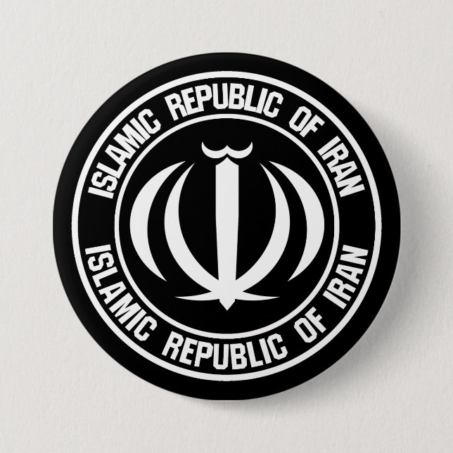 Iran Round Emblem 3 Inch Round Button (Front)