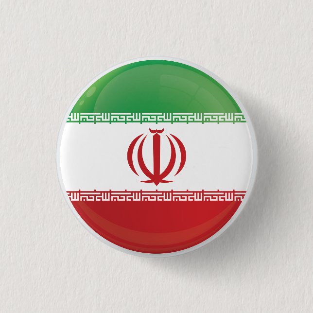 Iran  Round Icon Flag 1 Inch Round Button (Front)