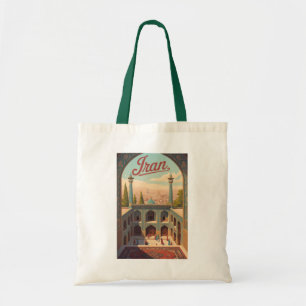 Iran Skyline Illustration Travel Art Vintage Tote Bag
