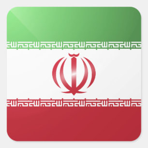 Iran square glossy flag sticker