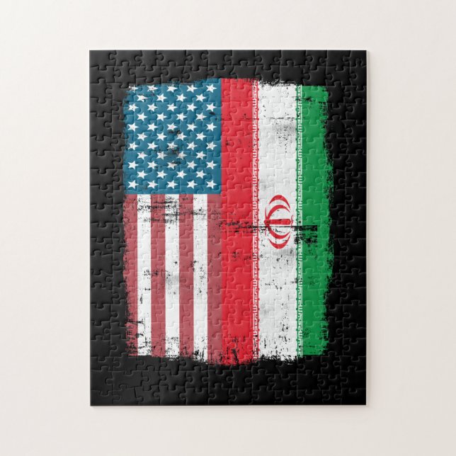 Iranian American Flag - IRANIAN ROOTS Jigsaw Puzzle (Vertical)