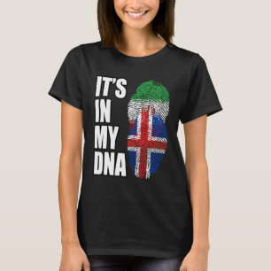 Iranian And Icelandic Mix DNA Flag Heritage T-Shirt