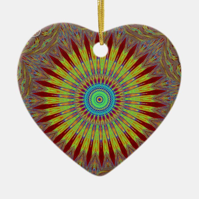 Iranian carpet  African ethnic tribal pattern.jpg Ceramic Ornament (Front)