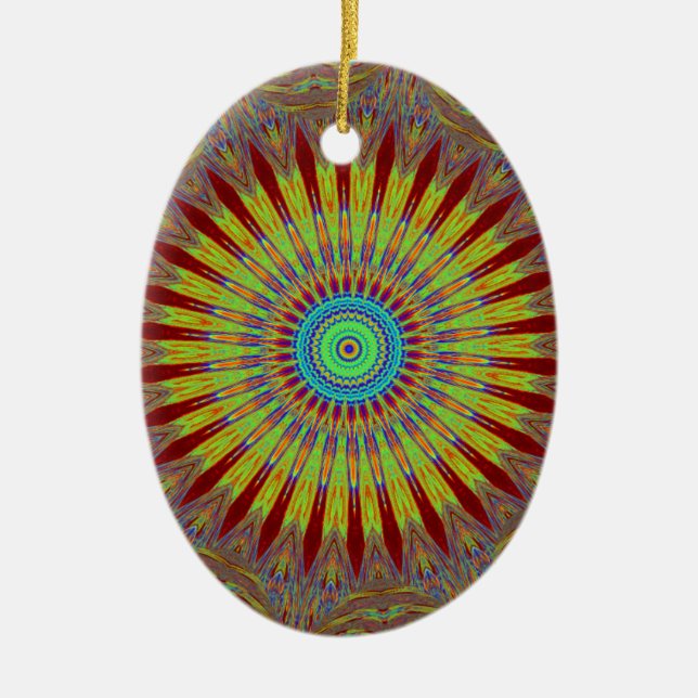 Iranian carpet  African ethnic tribal pattern.jpg Ceramic Ornament (Front)