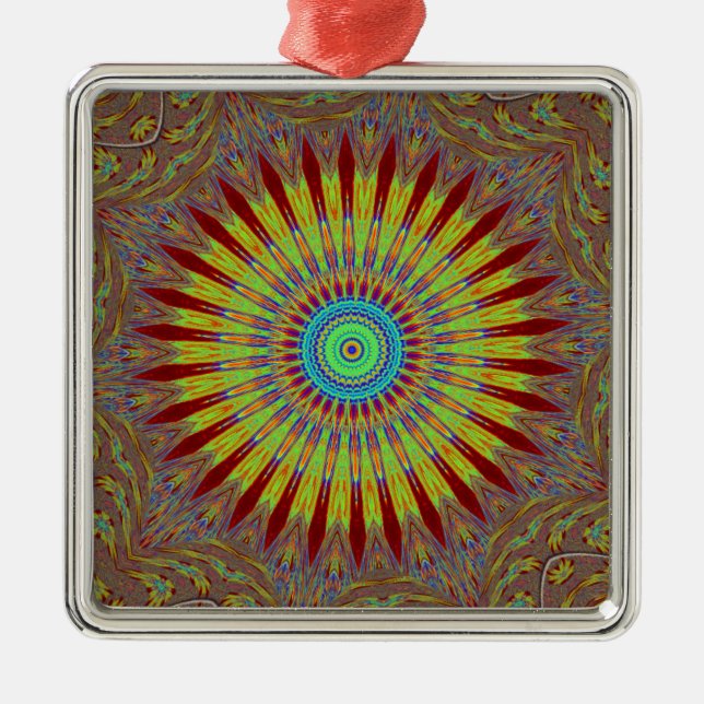Iranian carpet  African ethnic tribal pattern.jpg Metal Ornament (Front)
