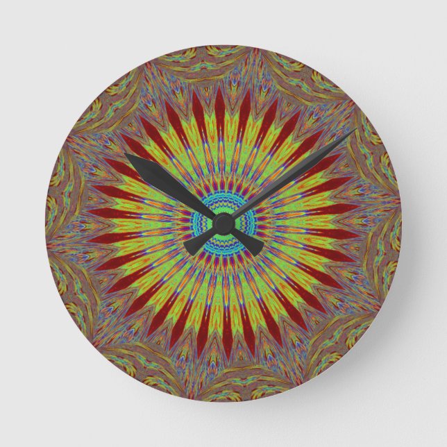 Iranian carpet  African ethnic tribal pattern.jpg Round Clock (Front)