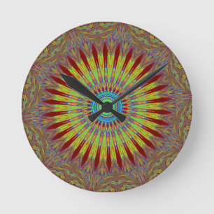 Iranian carpet  African ethnic tribal pattern.jpg Round Clock