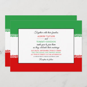 Iranian Flag, Flag of Iran Wedding Invitation