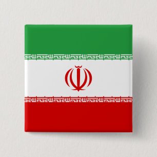 Iranian Flag (Iran) (Persian) 2 Inch Square Button