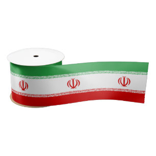Iranian Flag & Iran travel, holiday/sports Satin Ribbon