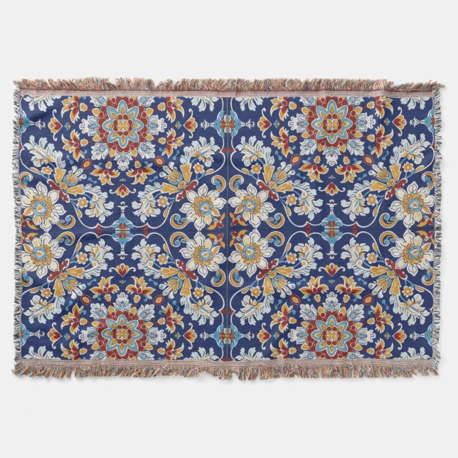 Iranian Pattern Throw Blanket (Front)