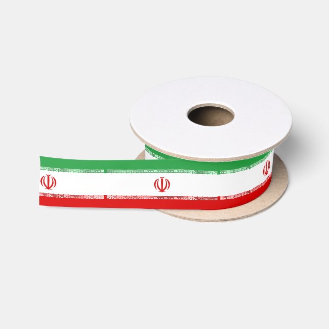 Iranian (Persian) flag ribbon Satin Ribbon (Spool)