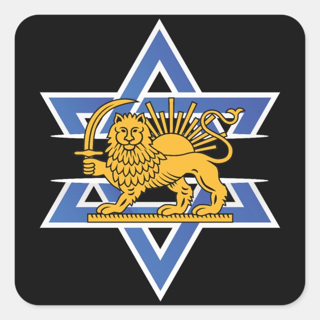Iranian Stands with Israel Square Sticker (Front)
