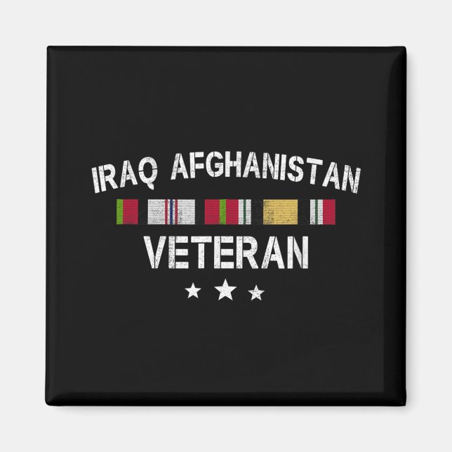 Iraq Afghanistan Veteran Pride Service Ribbon  Magnet (Front)