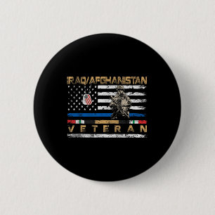 Iraq Afghanistan Veteran Vintage Flag Patriotic Me 2 Inch Round Button