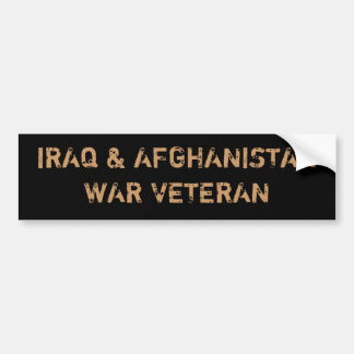 IRAQ & AFGHANISTAN WAR VETERANS BUMPER STICKER