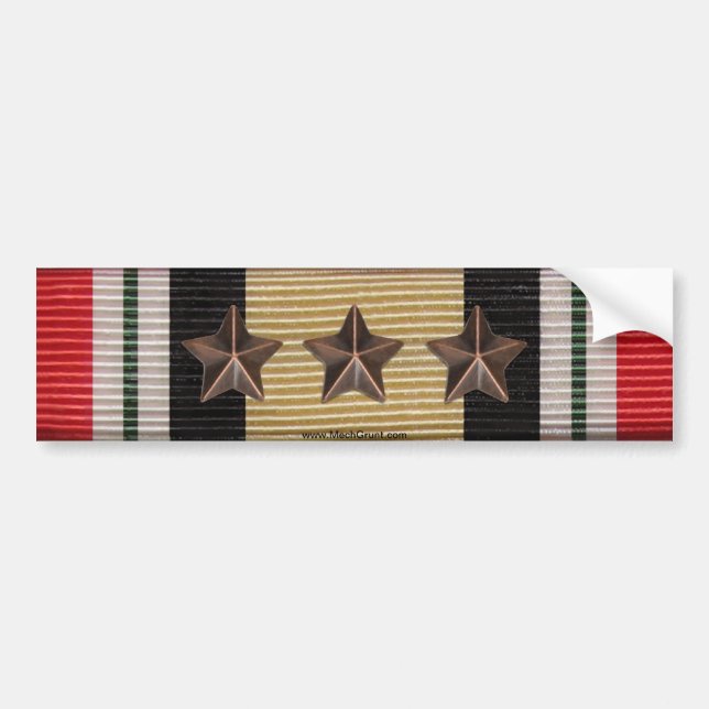 Iraq Campaign Medal Ribbon 3 Battle Stars Sticker (Front)