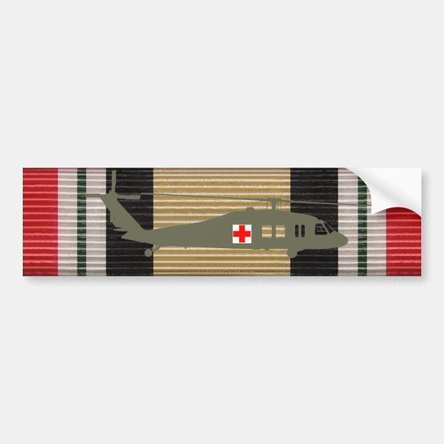 Iraq Campaign Medal Ribbon UH-60 Blackhawk Sticker (Front)