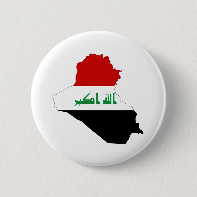 iraq country flag map shape symbol 2 inch round button (Front)