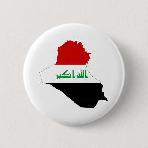 iraq country flag map shape symbol 2 inch round button