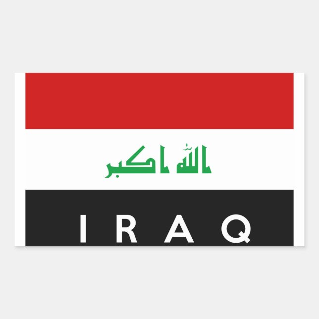 iraq country flag symbol name text sticker (Front)