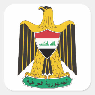iraq emblem square sticker