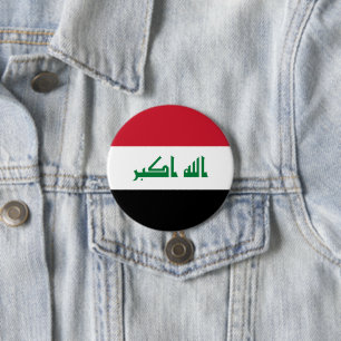 Iraq flag 3 inch round button