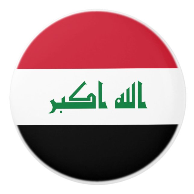 Iraq flag ceramic knob (Front)