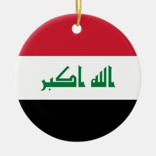 Iraq flag ceramic ornament