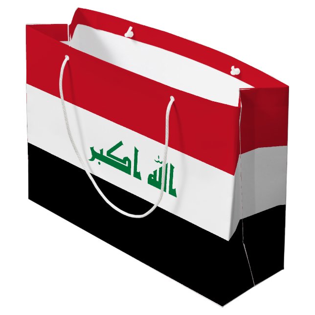 Iraq Flag Large Gift Bag (Back Angled)
