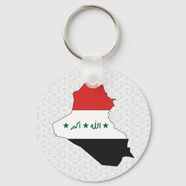 Iraq Flag Map full size Keychain (Front)