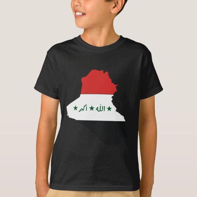 Iraq flag map T-Shirt (Front)