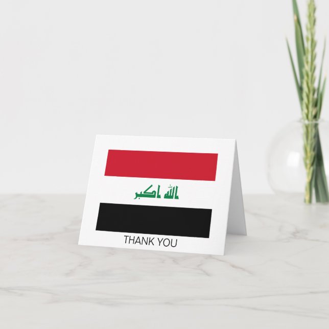 Iraq Flag Thank You Card (Front)