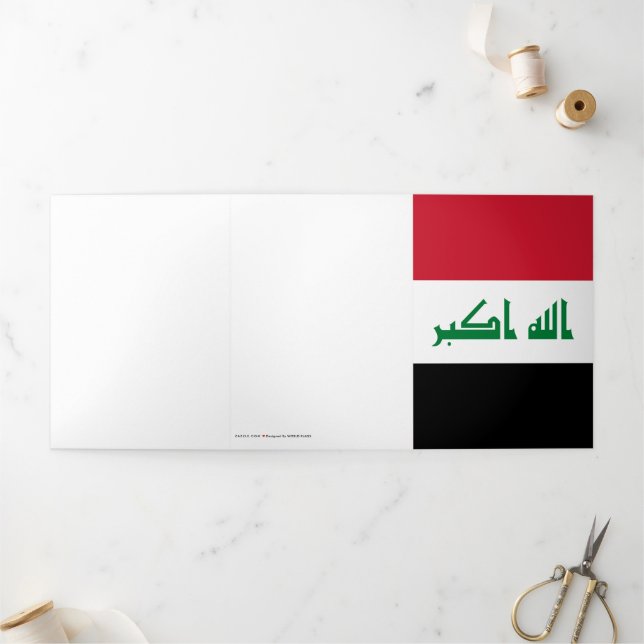 Iraq flag Tri-Fold card (Outside)