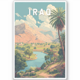 Iraq Illustration Travel Art Vintage