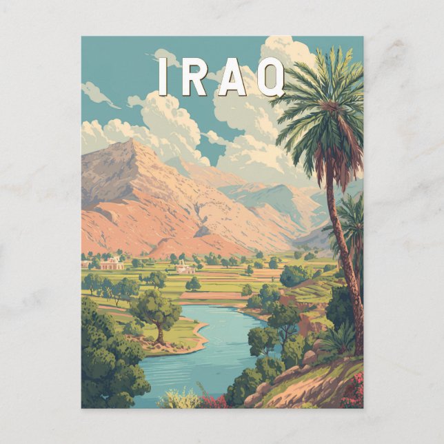 Iraq Illustration Travel Art Vintage Postcard (Front)